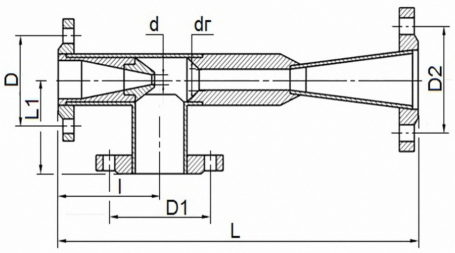 Элеватор водоструйный 40с10бк таблица схема размеры, Донецк Акватехпром